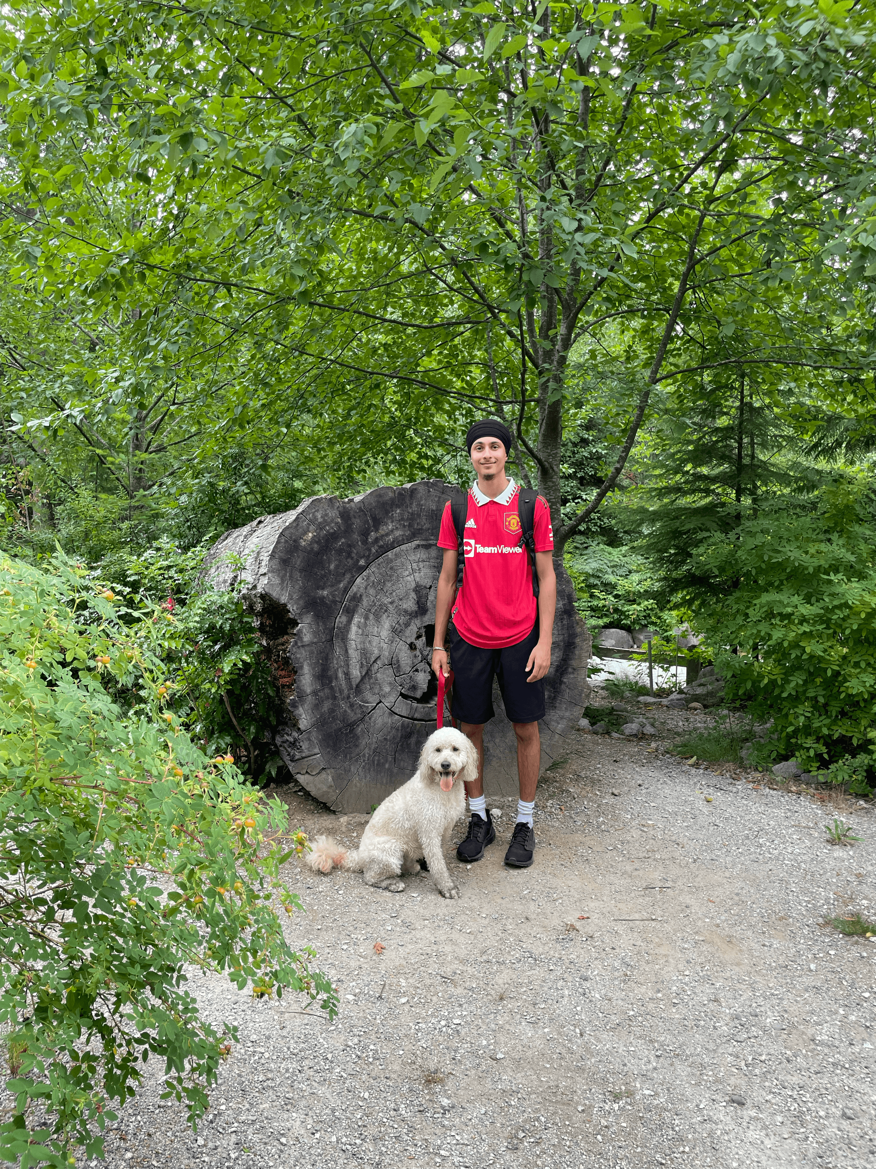 Bruno (my dog) and I on a hike.