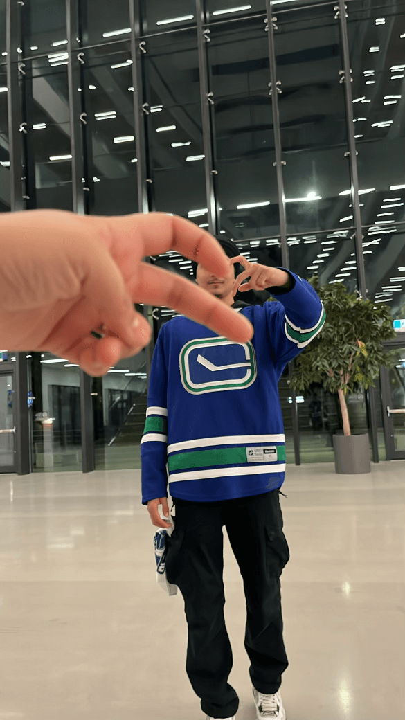 Girlfriend and I going to a Canucks game.